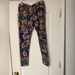 LuLaRoe Blue and Pink Leggings
